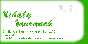 mihaly havranek business card